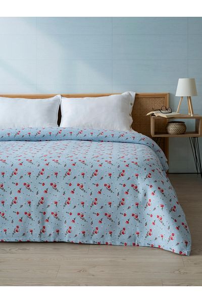 MYLASA HOME Quality Printed Single Pique Bedspread - Cotton, Single Pique 160X240 cm)