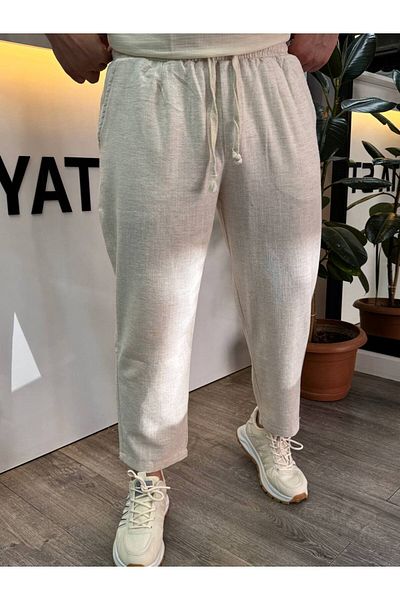 BYATA MENS STYLE Men's Boyfriend Linen Trousers