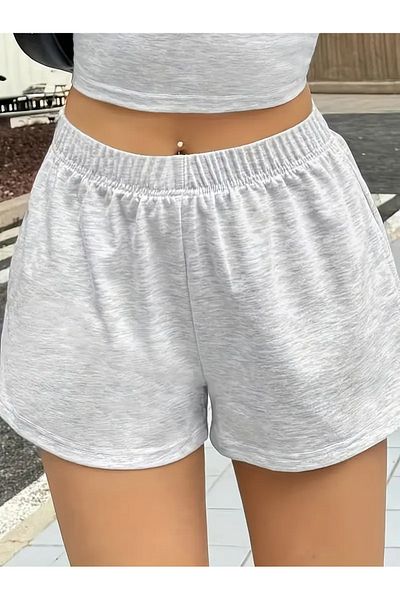CANDERO Pantaloni scurți gri pentru femei Pantaloni de sport oversize Plus Size Îmbrăcăminte sportivă Îmbrăcăminte casual Calitate Aspect elegant YUS