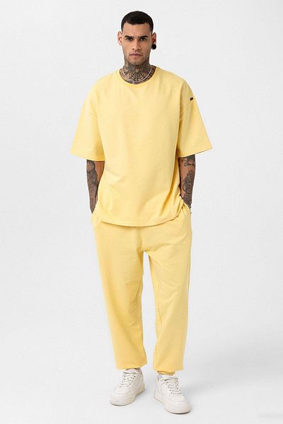 VAMOSCLO Basic Oversize Tracksuit Set with Elastic Legs Yellow