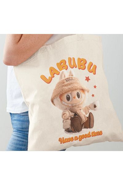 POPULUS Labubu Καλή Διασκέδαση Γραμμένο Τσαντάκι