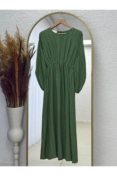 MİHRA STORE Rochie Nada cu vestă Miretta și talie elastică-Çİ510 Verde
