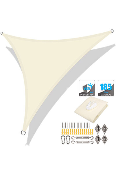Choice 360x360x360cm Beige Set Triangle 2/3/3.6/5M Canopy with Fastening Rope...