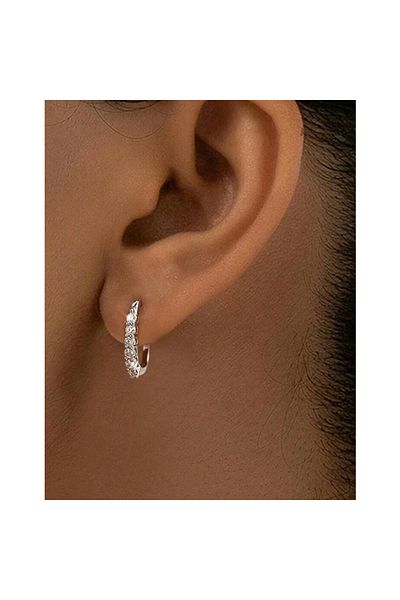OEM Cercei cerc din argint cu diamante moissanite