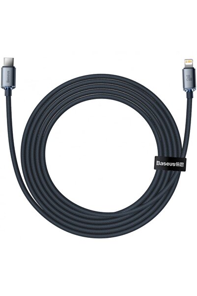 Baseus Cablu date și încărcător Baseus, Crystal Shine Braided CAJY000301, USB Type-C cu mufă Lightning, 2m, 2