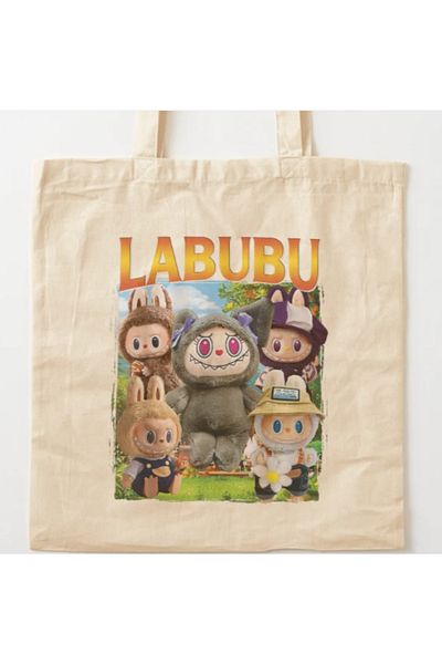 POPULUS Labubu Vintage υφασμάτινη τσάντα