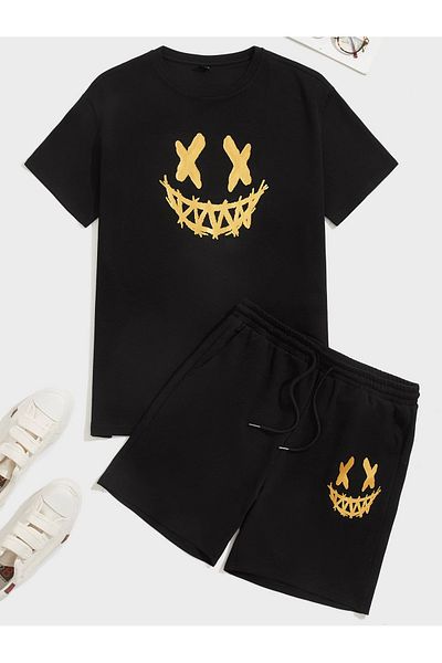 LUNAVISTA Smile Printed Male Child Casual Short-Sleeve Shirt