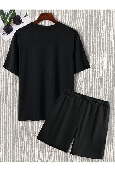 LUNAVISTA Boys summer stylish short sleeve tiger print shirt and shorts set