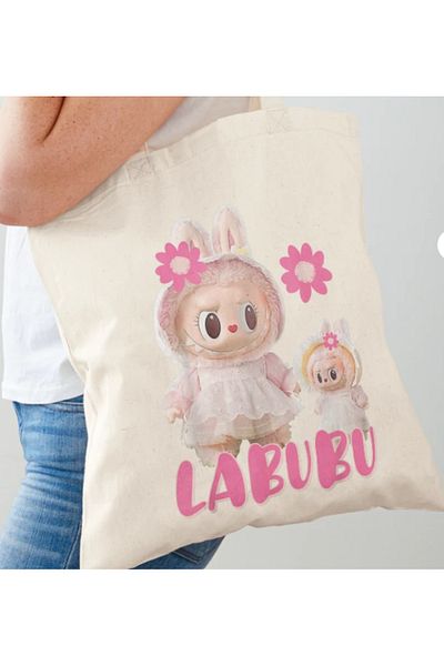POPULUS Labubu χαριτωμένη υφασμάτινη τσάντα