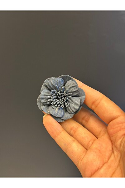 Gönülden Tasarım MAVİ GÜL KADIN BROŞ 4 CM