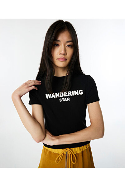 Twist Τ-SHIRT ΣΤΡΕΤΟΥ ΕΦΑΡΜΟΓΕΙΑΣ ΜΕ ΣΛΟΓΑΝ