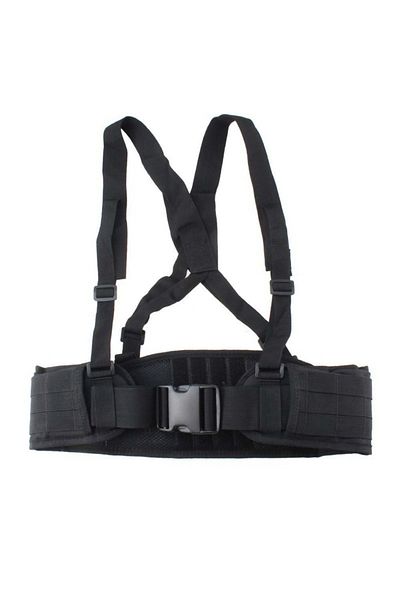 Choice black Tactical Molle Belt，Multi-functional Nylon Suspenders Outdoor Sports Waist Support Belt