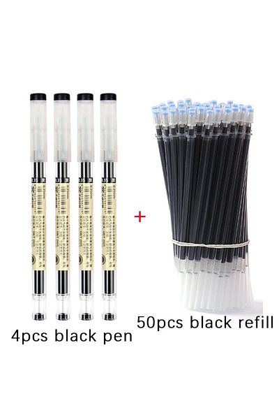Choice 0.35mm 54pcs black set 54Pcs/Set 0.35mm Gel Pens Office School Exam Sign Ballpoint Pen Blue Red Blac