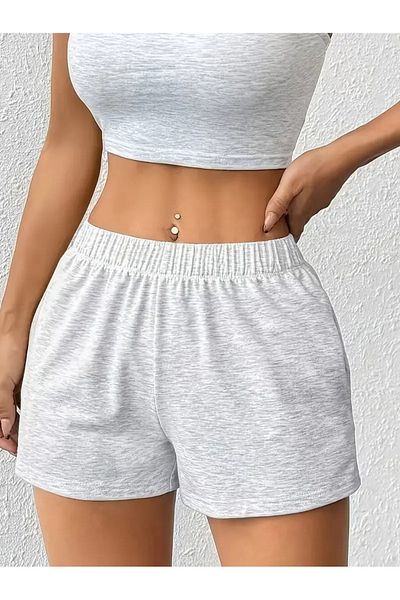 CANDERO Women's Gray Shorts Plus Size Oversized Sweatpants Sports Casual Wear Quality Stylish Appearance Yus