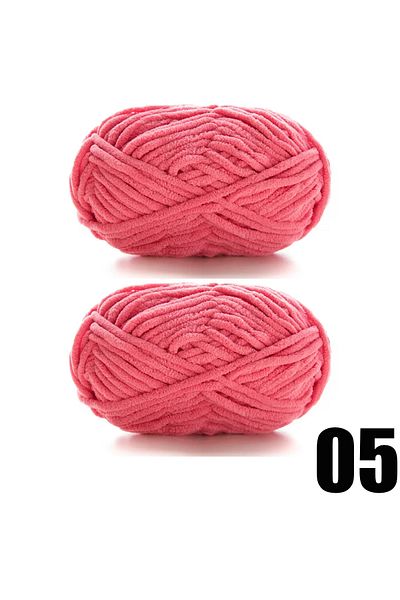 Choice 2pcs 05 2pcsX50g Thick Velvet Yarn Handmade DIY Knitting Yarn Wool Line Scarf Hat Soft Chenille Yarn