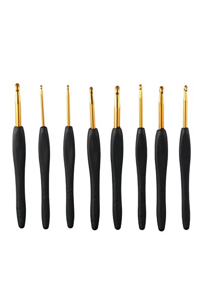 Choice مجموعة من 8 قطع من خطافات الكروشيه السوداء للأيدي المصابة بالتهاب المف...