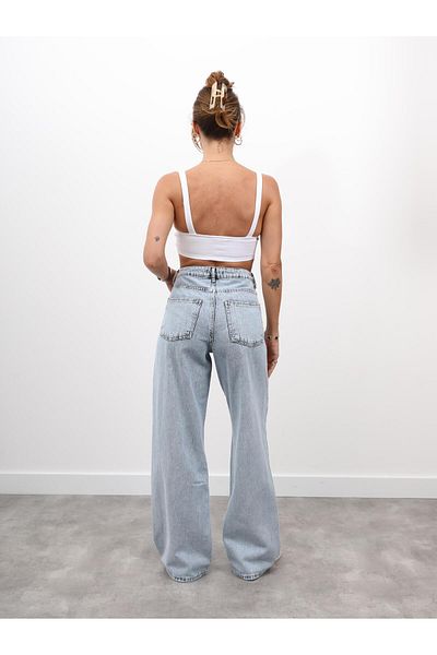 Maldia Shop Women's Denim Vest Light Blue Pants Suit