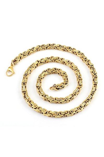 Tessero Necklace, Byzantine model, 18K gold-plated, 6mm, 55 cm, stainless steel, Tessero, gold