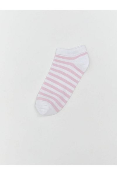 LC Waikiki White Coffee Glass Boxed Striped Women's Booties Socks