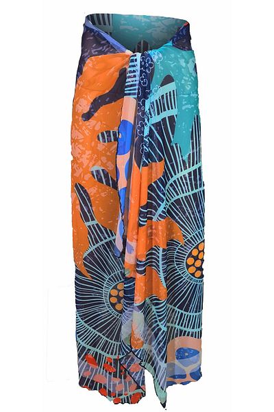 Bolder Curve Mesh Transparent Orange Coral Pareo