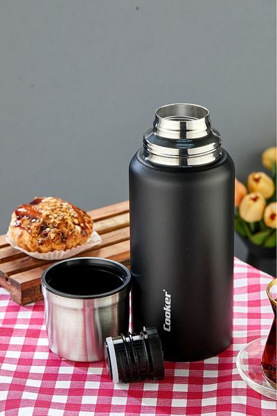 Cooker 750 ml Stainless Steel Double Layer Thermos - 24 Hours Hot, 48 Hours Cold (Picnic, Office, Travel) Thermos.