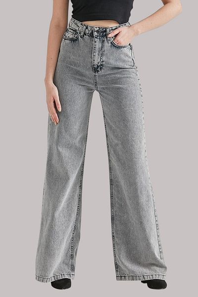 Livik Brooke Young Girl Smoked High Waist Lycra Comfortable 90's Loose Leg Jeans