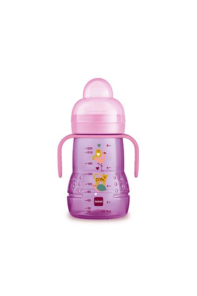 Diamond Mama Mam Educational Pink Baby Girl Sippy-Free Drinking Cup 220 ml 4+
