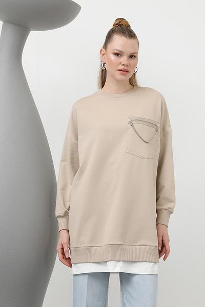 Loreen by Puane Puane Front Double Sided Decorative Zipper Detailled Tunic 10620