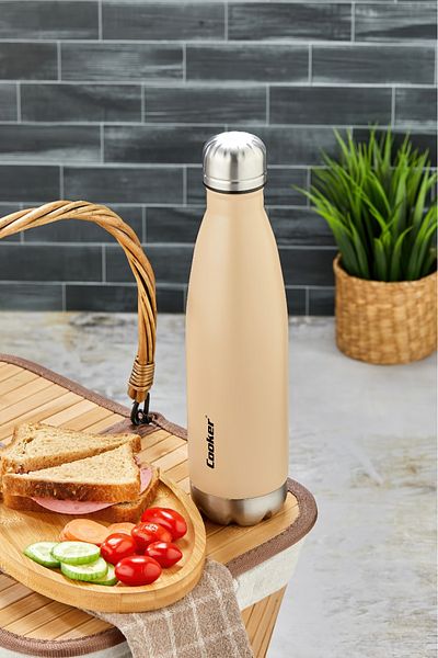 Cooker ترمس مزدوج الطبقة من الفولاذ المقاوم للصدأ 500 مل (شاي قهوة نزهة تخييم في الهواء الطلق مكتب فندق مقهى مدرسة)