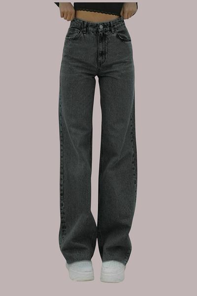Livik Erica Young Girl Smoked High Waist Elastane Blended Modern Wide Leg Jeans