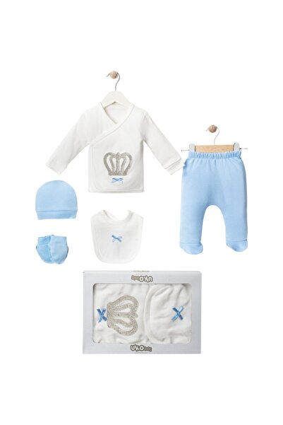 mdrandy KUTULU 5 PARÇA HASTANE ÇIKIŞI ERKEK TAÇ ZIBIN TAKIMI 0-3 AY HASTANE ÇIKIŞ SETİ