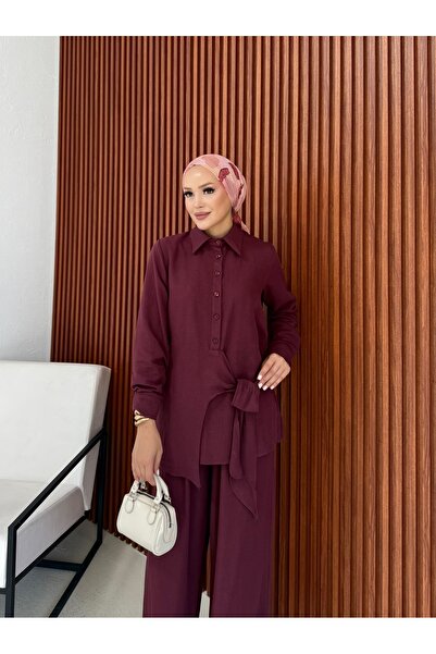 Melike Tatar Tied Linen Suit 32-2375
