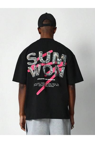 ACTIVE MODA -Men's Cotton Printed "Answer Me" Tshirt Oversize Large Size