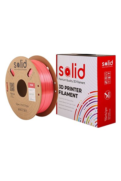 Solid Filament Solid Kırmızı Silk PLA Filament 1.75mm - 1Kg