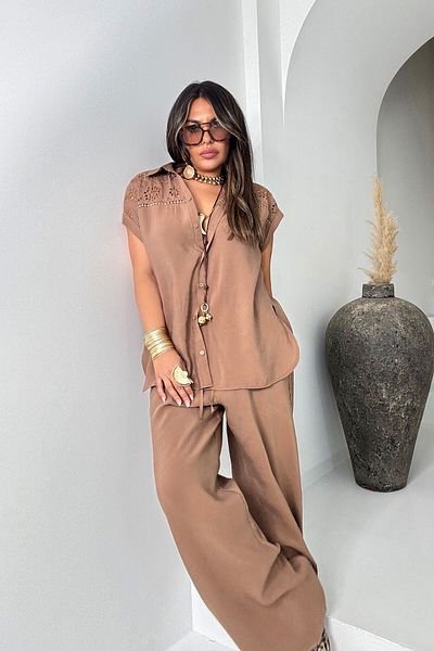 Sohotique By P Fisto Brode Garnished Suit Mocha Mousse