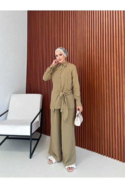 Melike Tatar Σετ λινό με κορδόνια 32-2375