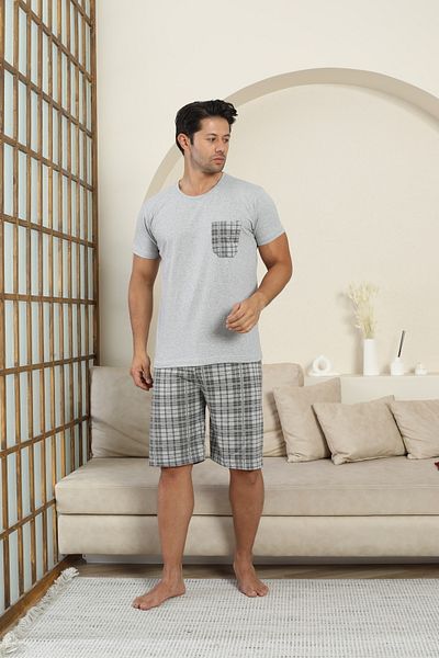 Sude HOMEWEAR Men's Short Sleeve Shorts Pajama Set