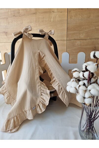 Atölye Eda Exclusive Organik Pamuk Müslin Fırfırlı Puset Örtüsü