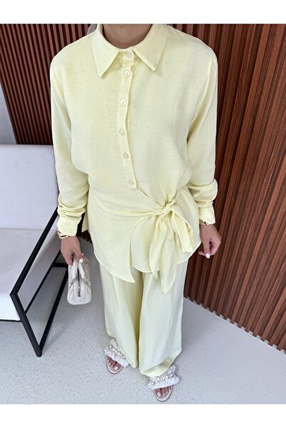 Melike Tatar Tied Linen Suit 32-2375