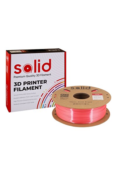 Solid Filament Solid Kırmızı Silk PLA Filament 1.75mm - 1Kg