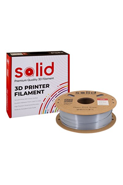 Solid Filament Solid Gümüş Silk PLA Filament 1.75mm - 1Kg