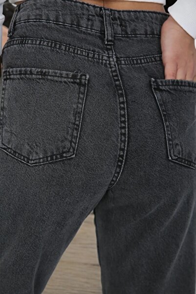 Livik Holly Young Girl Smoked High Waist Lycra Comfortable Loose Leg Jeans