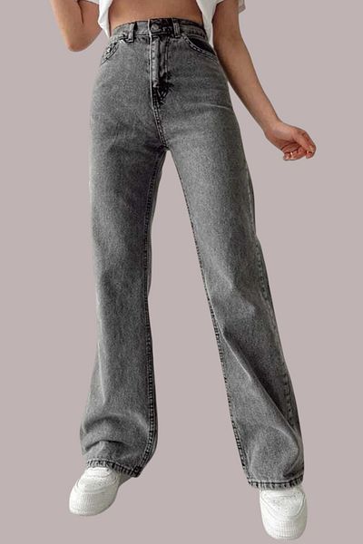 Livik Destiny Young Girl Smoked High Waist Elastane Blended Modern 90's Loose Leg Jeans