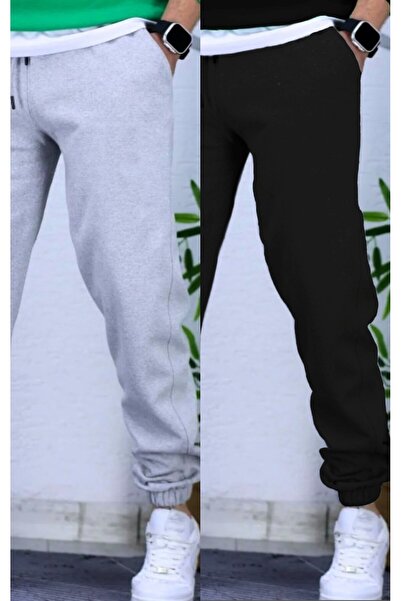 JustBS Trening negru/gri din 2 piese cu picior elastic