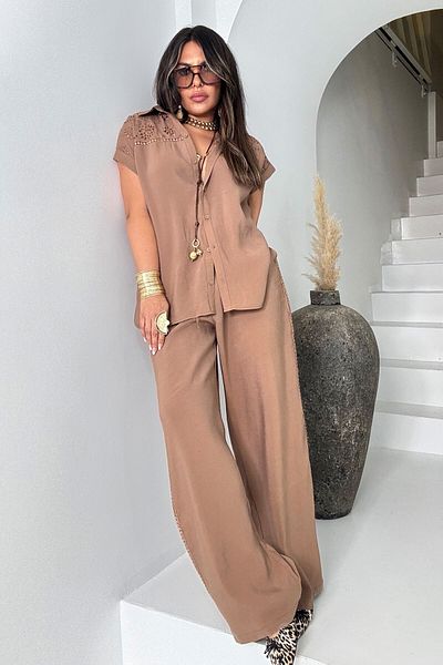 Sohotique By P Fisto Brode Garnished Suit Mocha Mousse