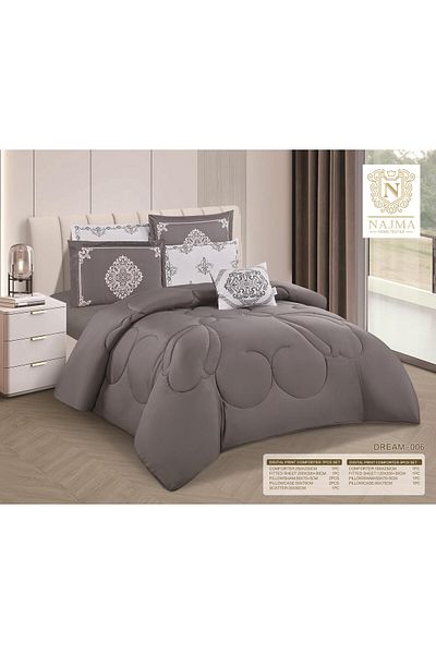 NAJAH Plain single bed sheet, 5 pieces, 120 x 200 cm bed, 180 x 230 cm quilt