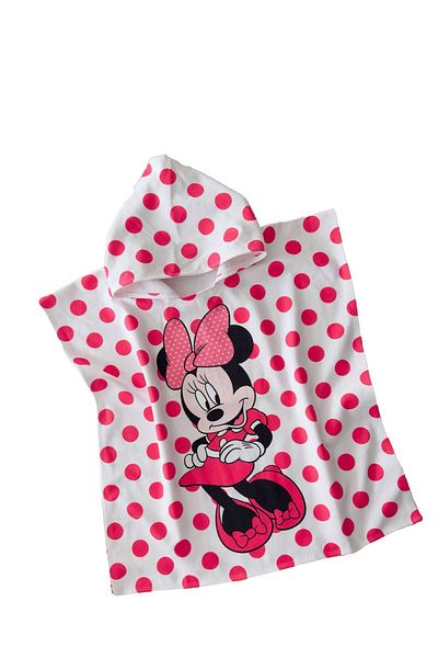 Minigimin Cicileri My Little Girl's Cicileri Mnn Polka Dot Patterned Girl's Poncho Towel - Pink