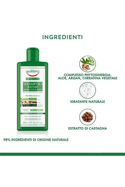 Equilibra Repairing Shampoo For Strong and Regenerated Hair - Professional Results, 300 ml, Equilibra