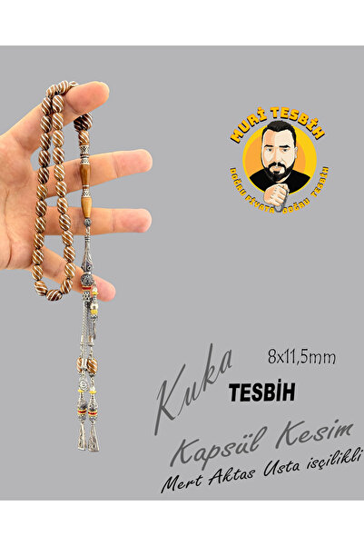 muri tesbih GÜMÜŞ İŞLEMELİ VE PÜSKÜLLÜ MERT AKTAŞ KUKA KAPSÜL KESİM 8X11,50