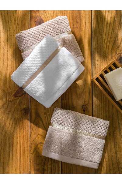 LC Waikiki Біла бавовняна рушник з вишивкою, 3 шт., 30x50 см (W3)